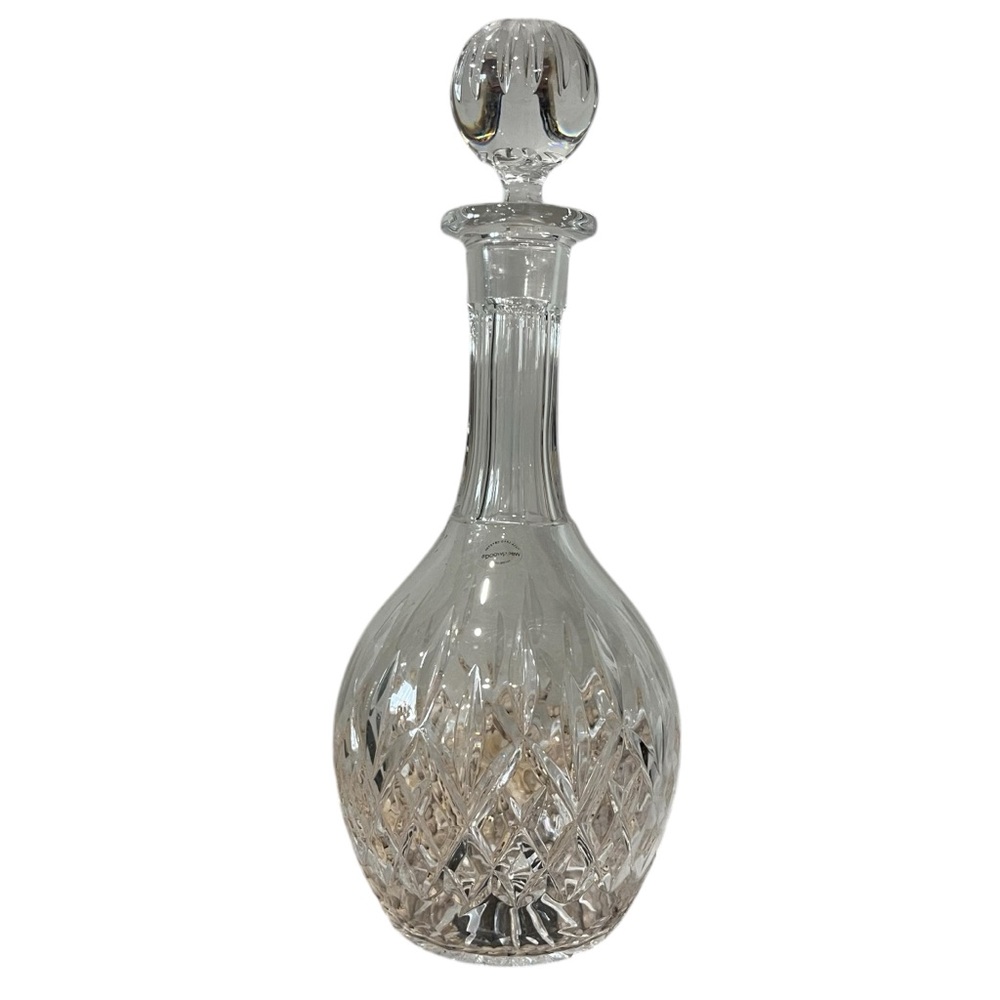 Wedgwood Full Lead Crystal Decanter Stopper Vintage 13" Blown Glass‎ Yugoslavia